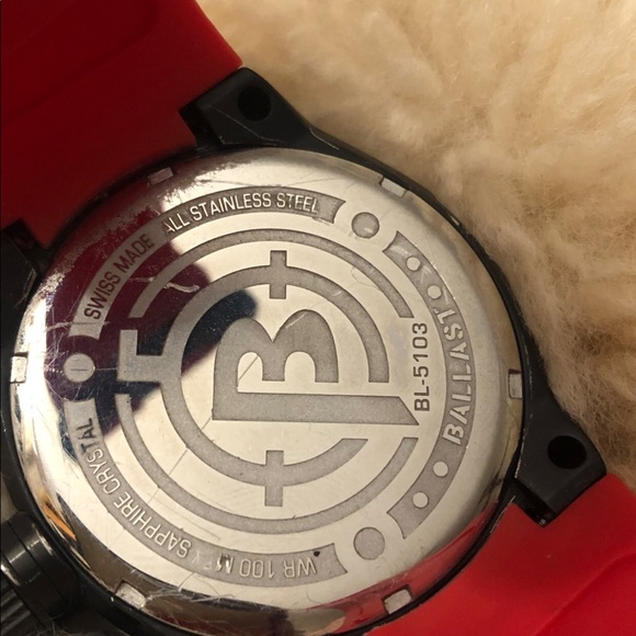 Men’s BALLAST Red Silicone Band Men’s Watch - Picture 5 of 5